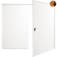 Fort Doors side hinged vertical standard rib woodrain