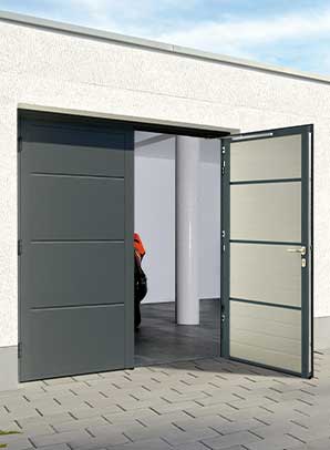 Side hinged garage doors Side hinged garage doors