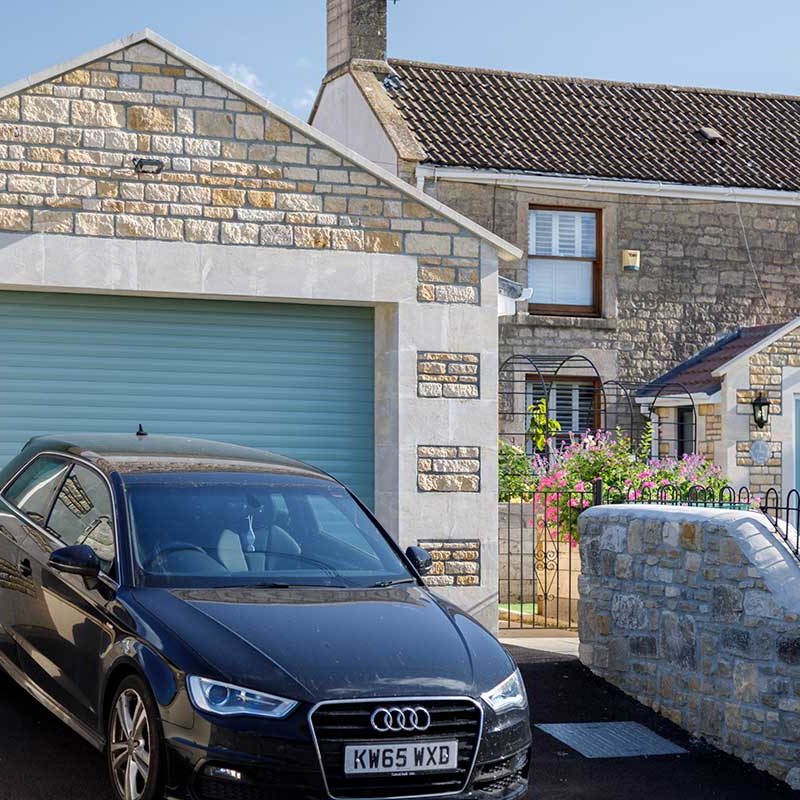 SeceuroGlide roller garage doors duck egg blue