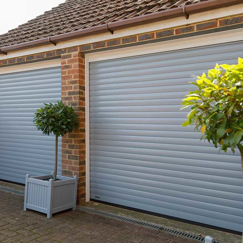 SeceuroGlide roller garage doors silver metallic